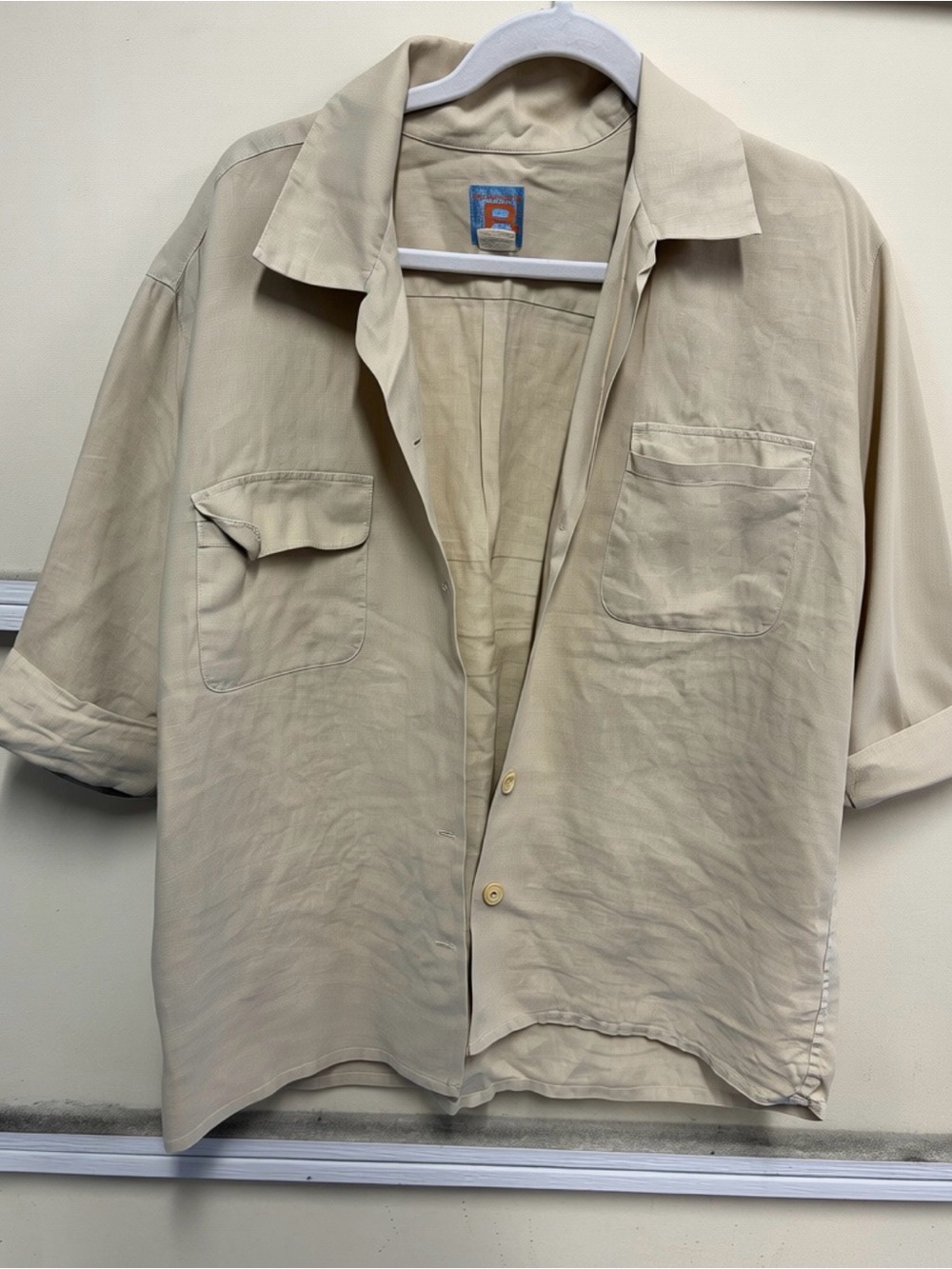 Bensimon Light Beige 100% Linen Short-Sleeve Shirt Jacket